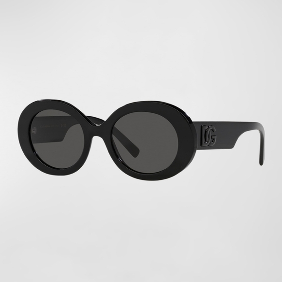 NWT Authentic‎  Dolce & Gabbana Black Round Sunglasses main image 8